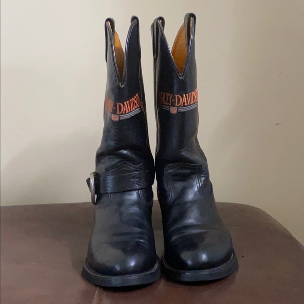 Men’s Vintage Harley Davidson Black Leather Boots